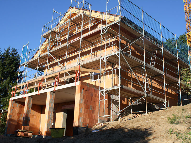 Hausbau eines mediterranen Hauses